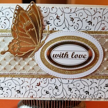 Gina K Foil-mates Gold  Butterfly Wedding Card