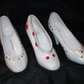 Ceramic Shoes with buttons and eyelets