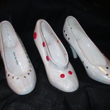 Ceramic Shoes with buttons and eyelets