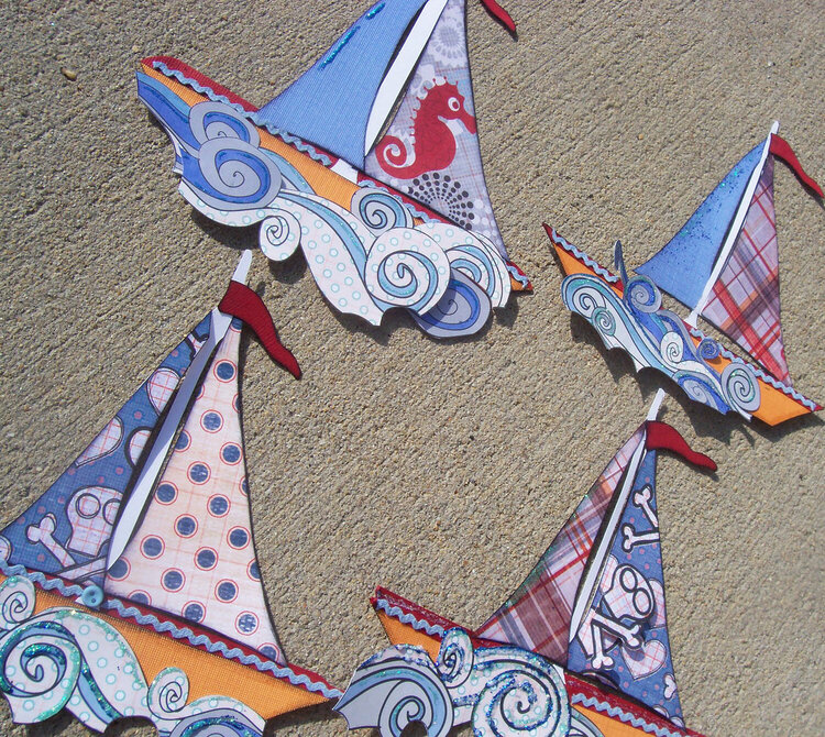 Paper Piecing Swap-Beach &quot;Sailboats&quot;
