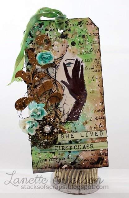 She Lived Mixed Media Tag