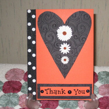 Orange &amp; Black Thank You Card