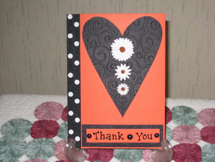 Orange &amp; Black Thank You Card