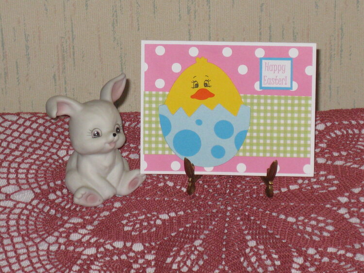 Chick in egg Easter card