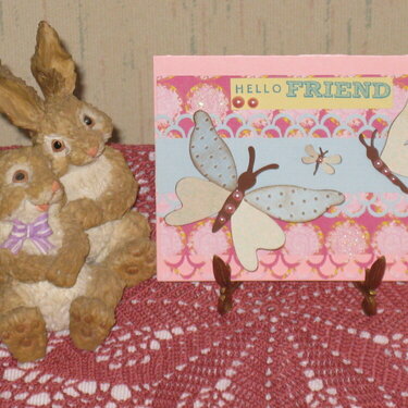 Hello friend butterfly card