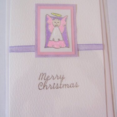 Pink Angel Christmas card