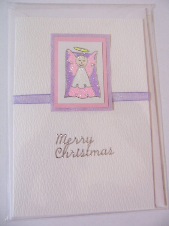 Pink Angel Christmas card