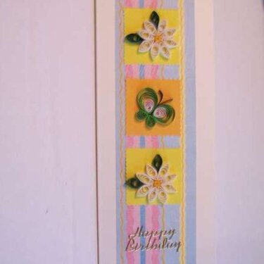 Quilled Happy Birthday Oblong Card