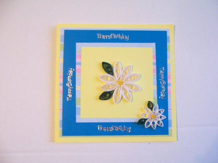 Quilled Happy Birthday Square Card