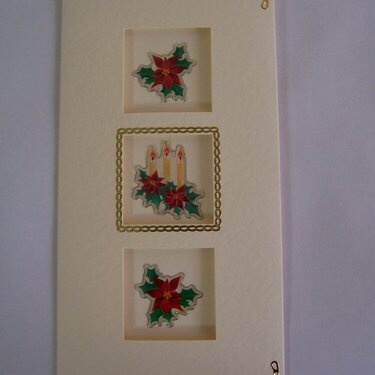 Candle and poinsettia Christmas card