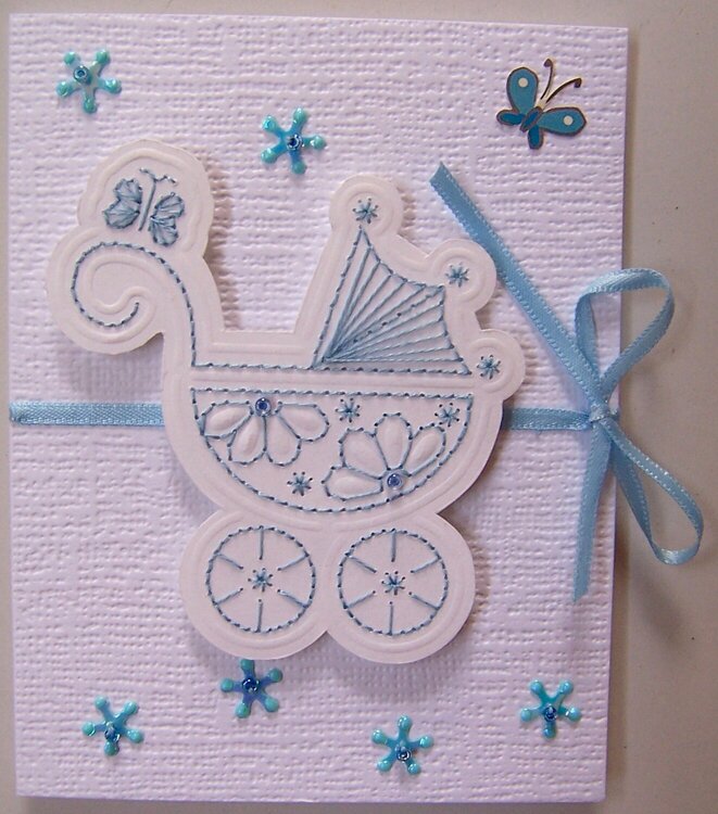 Baby blue pram card