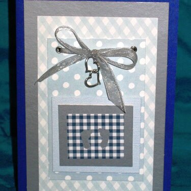 Baby card. Blue.