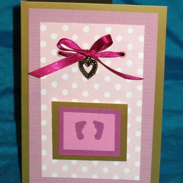 Baby card. Pink.