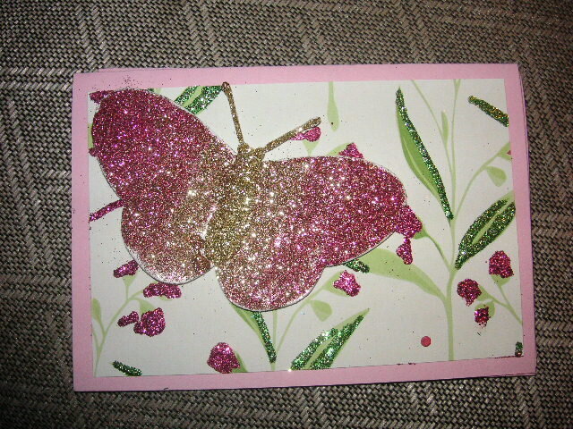 Glitter mix butterfly card