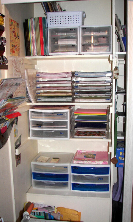 *Re-organized scraproom - half of closet