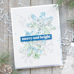 Merry and Bright Snowflake Christmas Card