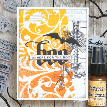 Boo Halloween Card featuring Tim Holtz Halloween Distress Mica Stains