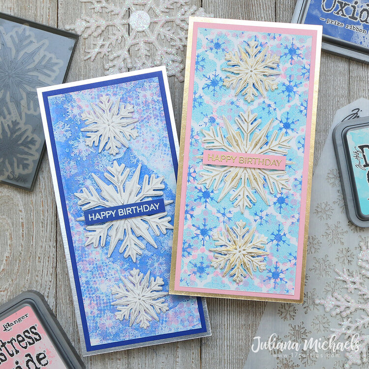Happy Birthday Winter Snowflake Cards