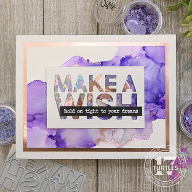 Make A Wish Alcohol Ink Shaker Card