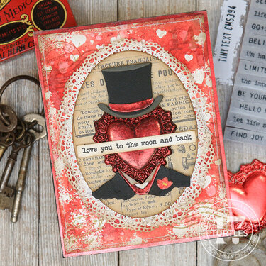 Tim Holtz Tailored Vintage Valentine Card