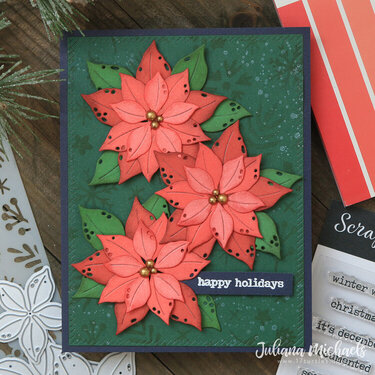 Happy Holidays Poinsettia Christmas Card