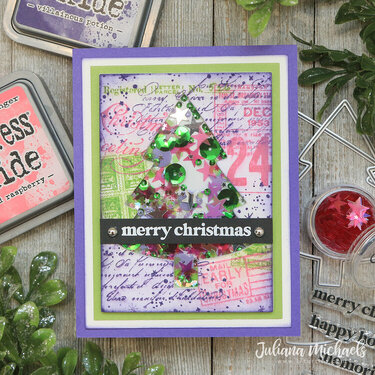 Merry Christmas Shaker Card | Nested Tree Dies