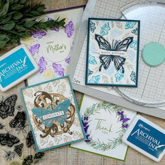 Cards made using the Sizzix Stamp and Spin Accessory!