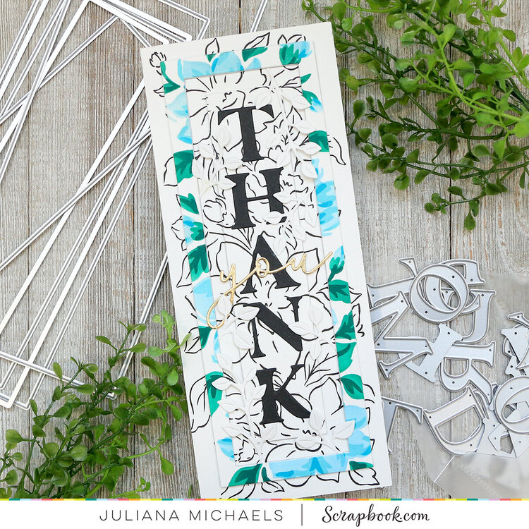 Thank You Slimline Card with Scrapbook.com Nested Slimline Rectangle Dies