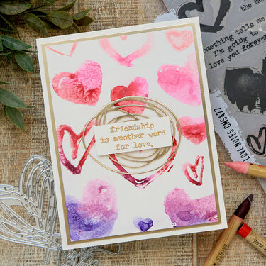 Friendship Is Another Word For Love Card - Tim Holtz Love Notes Stamp Set