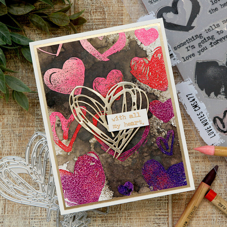 With All My Heart Card Tim Holtz Love Notes 