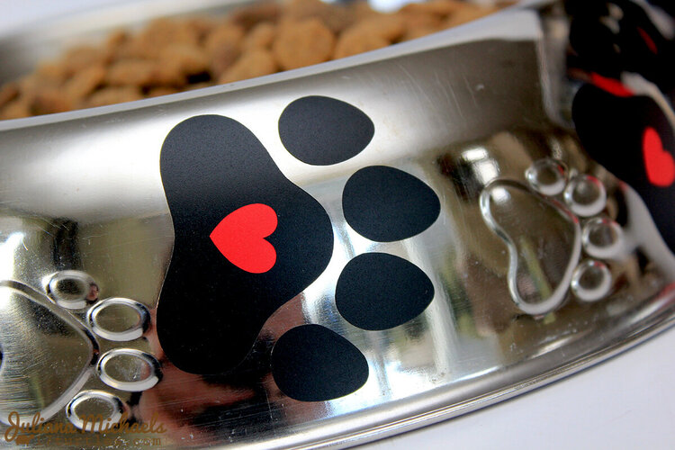 Adhesive Vinyl decorated Dog Bowls ***SRM Stickers***