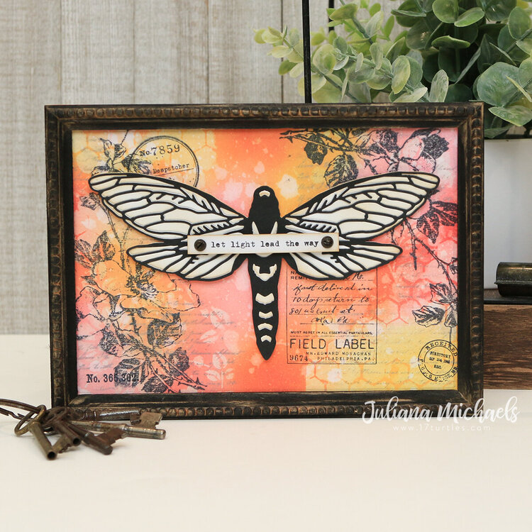 Let Light Lead the Way Panel | Tim Holtz Sizzix Moth Perspective