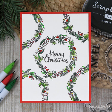 Rustic Wreath Merry Christmas Card