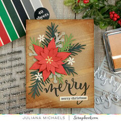 Poinsettia Merry Christmas Card