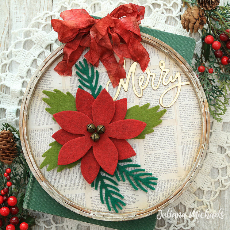 Merry Embroidery Hoop Christmas Home Decor