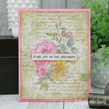 Find Joy In the Ordinary Card | Tim Holtz Floral Outlines