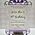 Purple Semi-Ombre Birthday Invitation Card