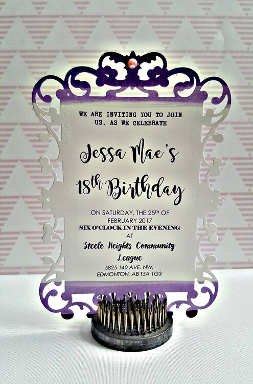 Purple Semi-Ombre Birthday Invitation Card