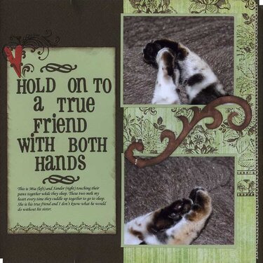 Hold on to a true friend w/both hands