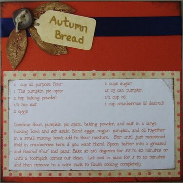 October Recipe Swap - Autumn Bread