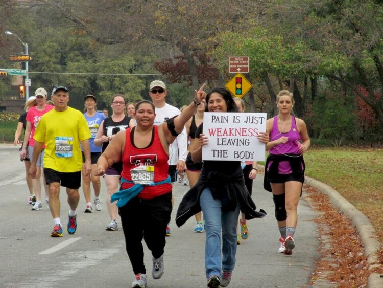 Guns Up-Daughter running half marathon