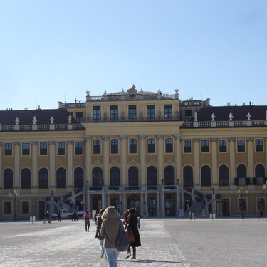 Front view of Schonbrunn Palace Vienna