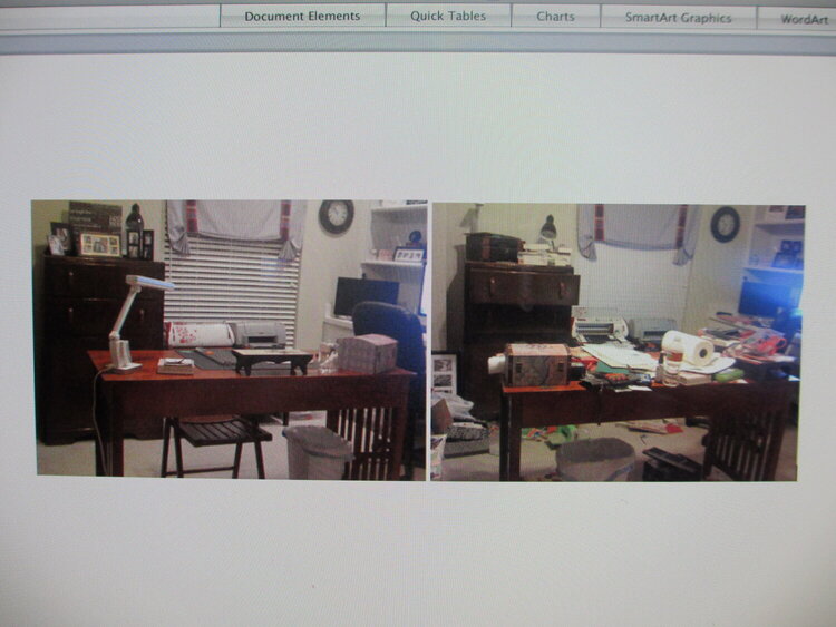 Scrap room before and after Clean up