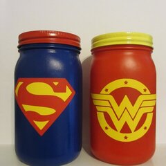 Superman/Wonder Woman Bank Jars