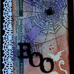 BOO-Using new Tim Holtz Halloween Tissue Tape & Cobweb Texture Fades