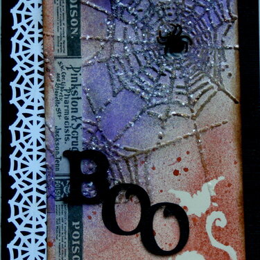 BOO-Using new Tim Holtz Halloween Tissue Tape &amp; Cobweb Texture Fades