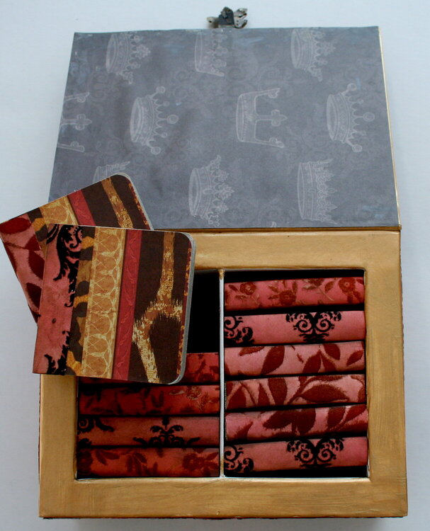 Altered Art Heart Box-inside