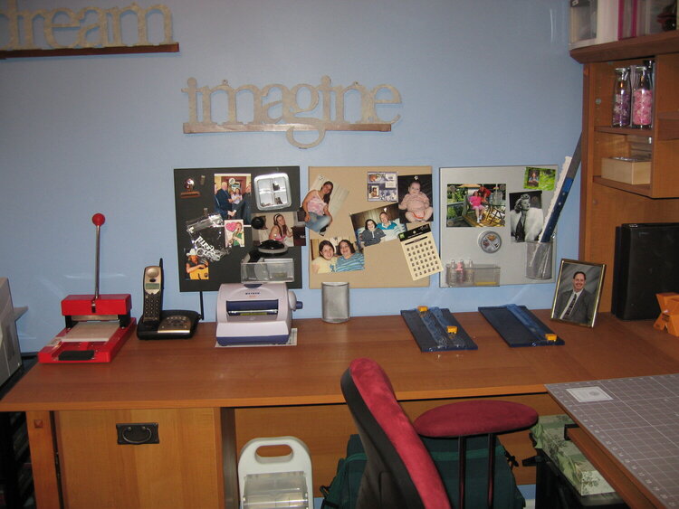 My cutting area and bulletin boards