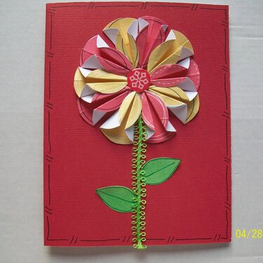 folded dahlia flower card