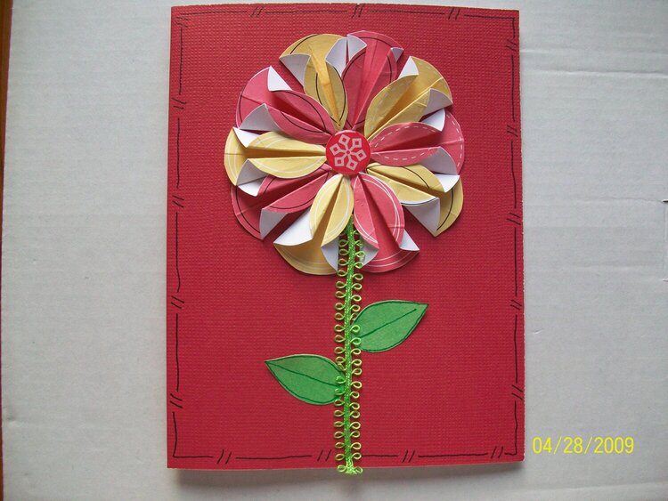 folded dahlia flower card